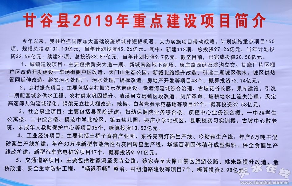 甘谷县发展和改革局最新项目概览与动态分析